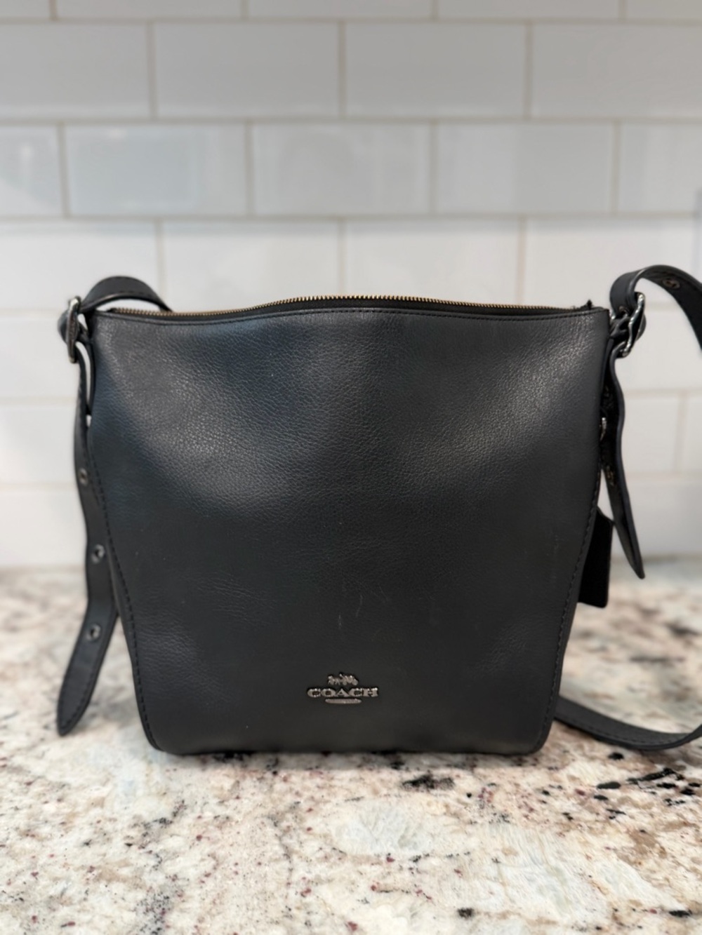 Coach Black Leather Crossbody Shoulder Bag - Picture 4 of 14